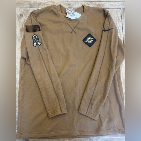 Men's Nike Brown Miami Dolphins Salute to Service Pullover Sweatshirt $80 XXL - Picture 4 of 10